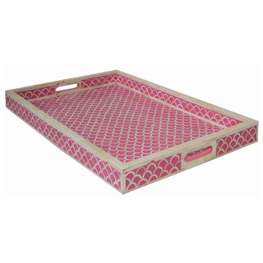 Buy Online Lake City Arts Bone Inlay Fish Scale Design Tray In Uae