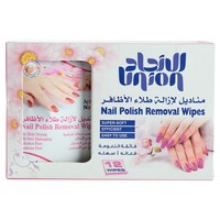 Union Nail Polish Removal Moist Wipes, 12 Wipes - Pack of 48 - Carton