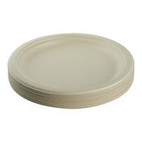 Picture of Union 9 Inch Plain Bagasse Biodegradable Round Plates, 25 Pieces - Pack of 20 - Carton