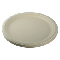 Picture of Union 12 Inch Plain Bagasse Biodegradable Round Plates, 25 Pieces - Pack of 20 - Carton