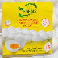 Picture of Farm Fresh 15 Pcs Medium Eggs Tray, White - Carton of 24 Trays