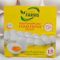 Picture of Farm Fresh 15 Pcs Large Eggs Tray, White - Carton of 24 Trays