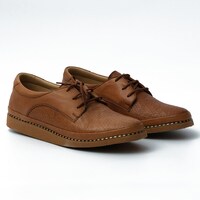 Leather Plain-Toe Lace-Up Casual Shoes - Carton of 12