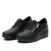 Picture of Leather Casual Zipper Sneakers With Heel, 1Inch - Carton of 12