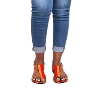 Picture of Uzuri K&Y Roda Mixed Canvas String Sandals, Orange