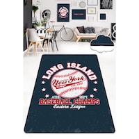 Ant Decor Long Island Baseball Champs Printed Non Slip Area Rug