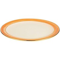 Picture of Ceramic Three Lines Round Plate- 15.25 Inches Orange And Gold Multi Color