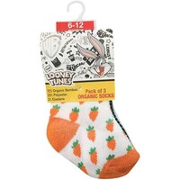 Picture of Bug Bunny Bamboo Cotton Sock - Printed (Pack of 2) - White/Green/Grey6-12M