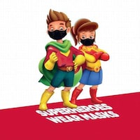 Superhero Facemask. Reusable Washable Anti-Viral Face Mask With Virus Neutralization (4-7 Years)