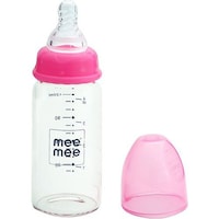 Picture of Mee Mee Premium Glass Feeding Bottle, 120 ml, Pink