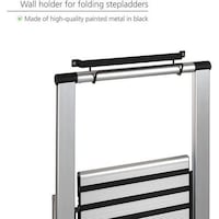 WENKO Ladder holder - Wall holder for ladders, Painted metal, 33.5 x 6.5 x 7 cm, Black