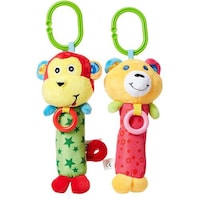 Picture of Pixie Baby Bear Rattle Toy + Monkey Rattle Toy, Pack of 2