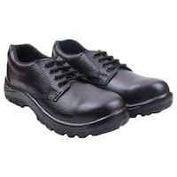 JBW MIRAZ ISI Marked PVC Leather Safety Shoes, Black