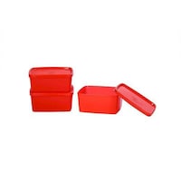 Picture of Signoraware Fridger Fresh Small Plastic Container Set 500ml Set of 3 Deep Red