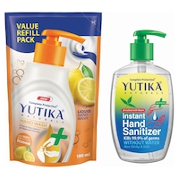 Yutika Naturals Hand Wash with 200 ml Hand Sanitizer, Pack of 2