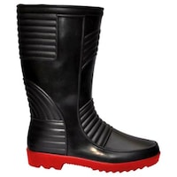 Picture of Hillson Plain Toe Gumboot, Welsafe, Black & Red