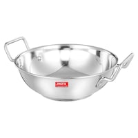 Picture of Jhofa Heavy Base Induction Bottom Kadhai Cookware, Silver