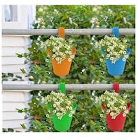 Picture of Hridaan Decoratives Hanging Railing and Table Flower Planter Pot, Set of 4