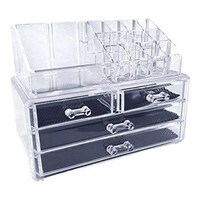 Hridaan Cosmetic Makeup and Jewelry Storage Case, Transparent