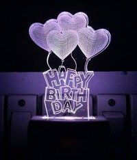Picture of Hridaan Colour Changing Happy Birthday 3d Illusion Led Night Lamp