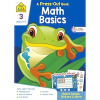 Picture of School Zone Math Basics Grade 3 Press-Out Workbook