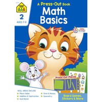 Picture of School Zone Math Basics Grade 2 Press-Out Workbook