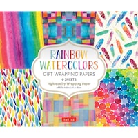 Picture of Rainbow Watercolors: Gift Wrapping Papers, 6 Sheets, 24 x 18inch