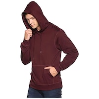 Picture of Klizzer Solid Men's Full Sleeved Hoodie with Kangaroo Pocket and Drawstring