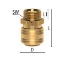 Ludecke Brass Quick Coupling, Male