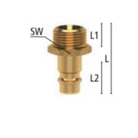 Ludecke Solid Brass Quick Plug, Male
