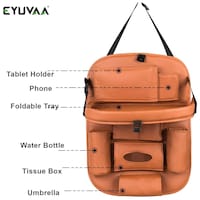 Eyuvaa Car Back Seat Organizer With Foldable Tray & Waterproof Pockets