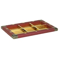 Picture of Sarangware 6 Section Wooden Decorative Tray, OXYAC9, 15x10"