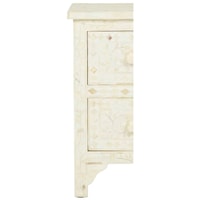 Picture of Lake City Arts Bone Inlay 2 Drawers Floral Design Bedside Table