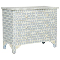 Picture of Lake City Arts Bone Inlay Chest of 4 Drawers Honeycomb Design