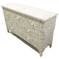 Lake City Arts Mother of Pearl Chest of 4 Drawers Floral Design