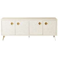 Picture of Lake City Arts Bone Inlay Optical Design Media Cabinet Console