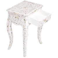 Picture of Lake City Arts Mother of Pearl Curved Long Leg Side Table