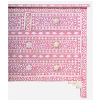 Picture of Lake City Arts Bone Inlay Chest of 4 Drawers Floral Design