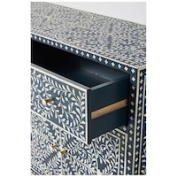 Picture of Lake City Arts Bone Inlay Scroll Vine Design Buffet Table Cabinet