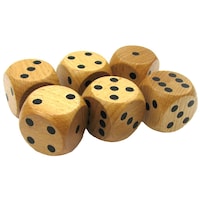 Koplow Games Rounded Wood Dice, Set of 6