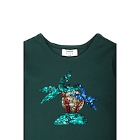 Trendyol Green Sequined Boy Knitted T-Shirt
