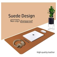 Contacts Multifunctional Non-Slip PU Leather Desk Mat, Mouse Pad