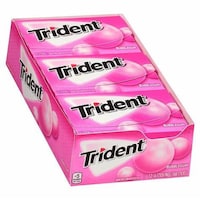 Trident Bubble Chewing Gum, Carton of 12 Boxes