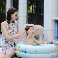 Free Swimming Baby Inflatable Bathtub with Anti-Sliding Saddle Horn, 3-12 Months