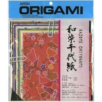 Aitoh Origami Paper, Wazome Chiyogami, 5.875" x 5.875", Pack of 20