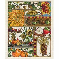 Picture of Janlynn Counted Cross Stitch Kit, 11"X14", Autumn Montage, 14 Count