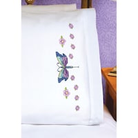 Picture of Stamped Cross Stitch Pillowcase Pair, 20"X30", Dragonfly