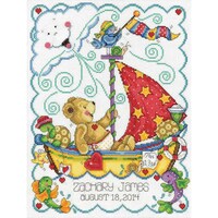 Picture of Sail Away Baby Counted Cross Stitch Kit, 11 x 14in, 14 Count