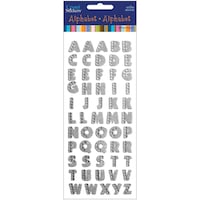 Picture of Mark Richards Crystal Glitter Alphabet Stickers, Silver