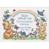 Picture of Dimensions Mini Counted Cross Stitch Kit, 7"X5", God'S Babies Birth Record